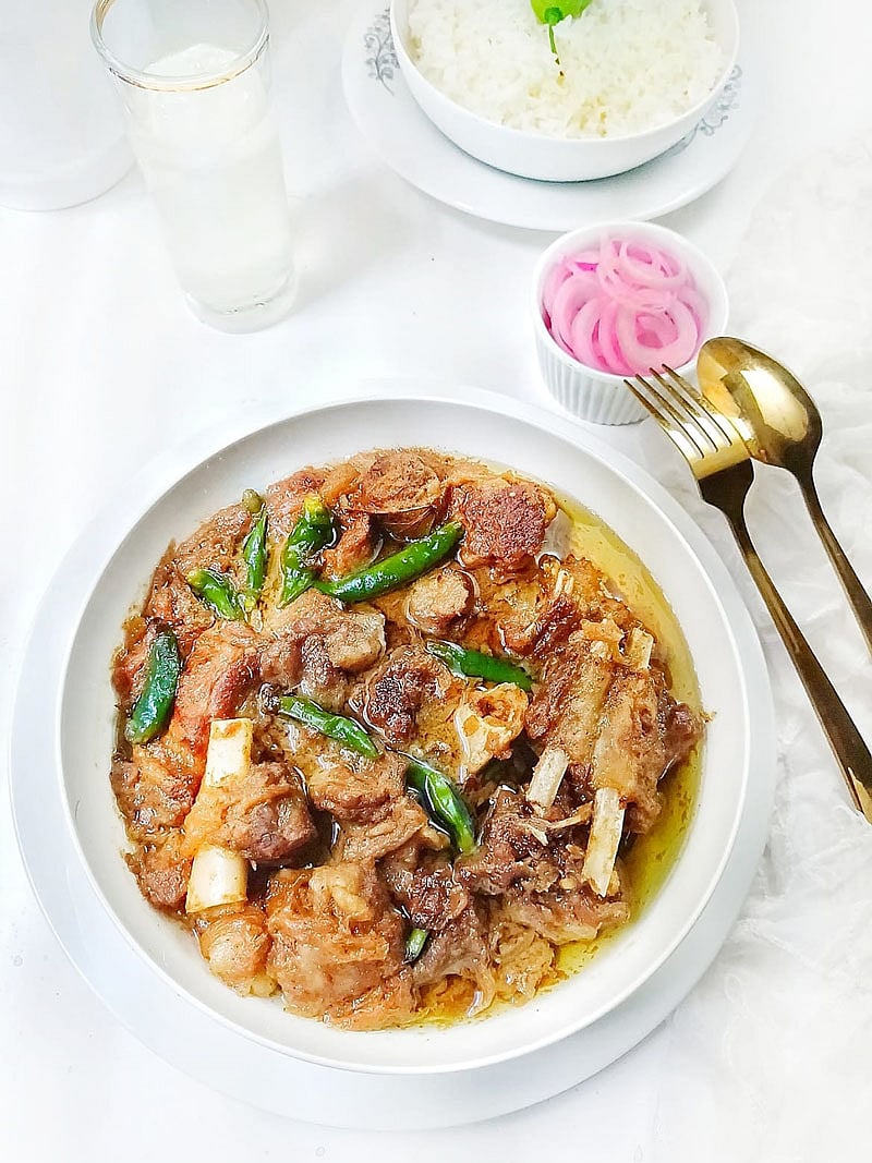 সিরকা দিয়ে খাসির মাংস