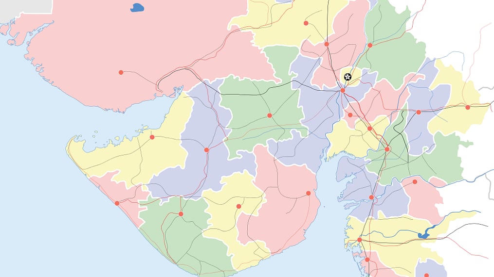 গুজরাটের মানচিত্র