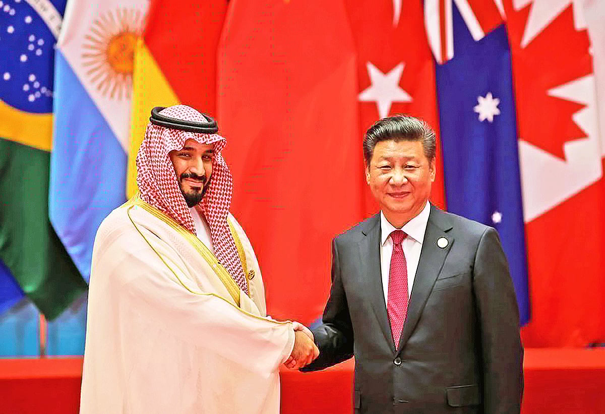 সৌদি প্রিন্স মোহাম্মদ বিন সালমান ও চীনের প্রেসিডেন্ট সি চিন পিং
