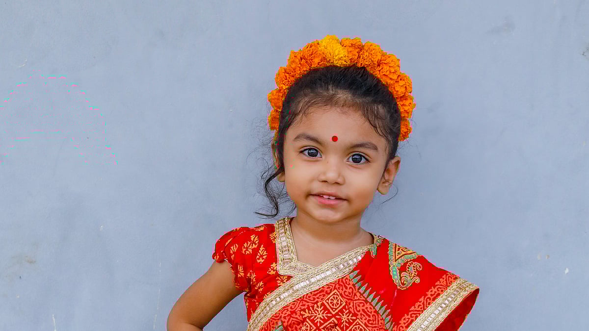 নকশার এই আয়োজনে মডেল হয়েছে রোদসী, ছবি: সাবিনা ইয়াসমিন