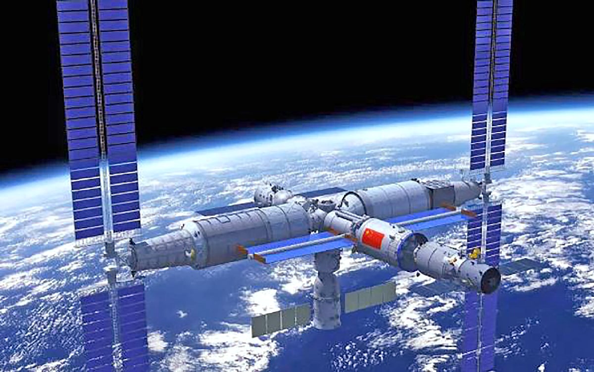 চীনের মহাকাশ স্টেশনের একটি অঙ্কিত চিত্র