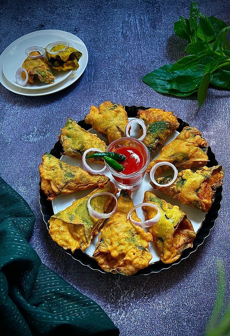 চিংড়ির পুরভরা পুঁইশাকের খিলি