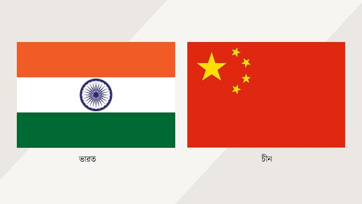 ভারত ও চীনের পতাকা 