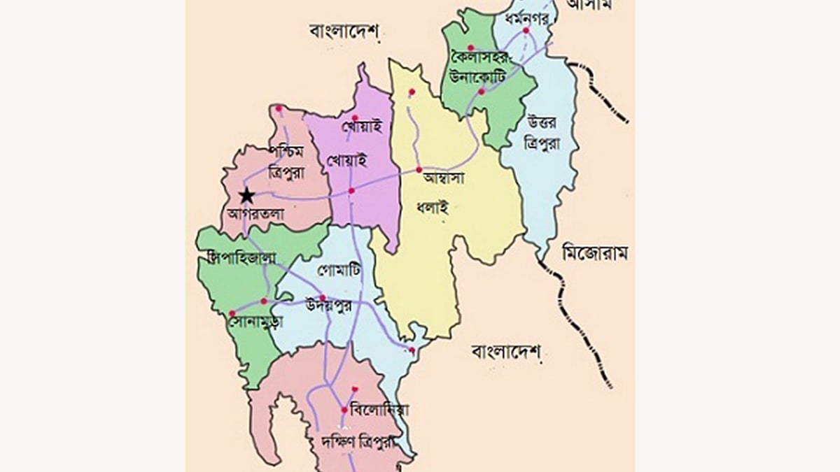 ত্রিপুরার মানচিত্র