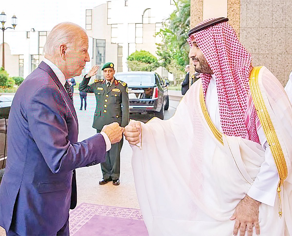 যুক্তরাষ্ট্রের প্রেসিডেন্ট জো বাইডেন ও সৌদি যুবরাজ মোহাম্মদ বিন সালমান।