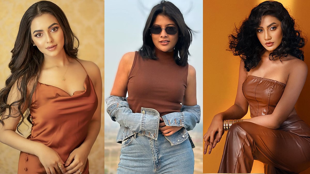 কফি রঙের আউটফিটে তারকারা