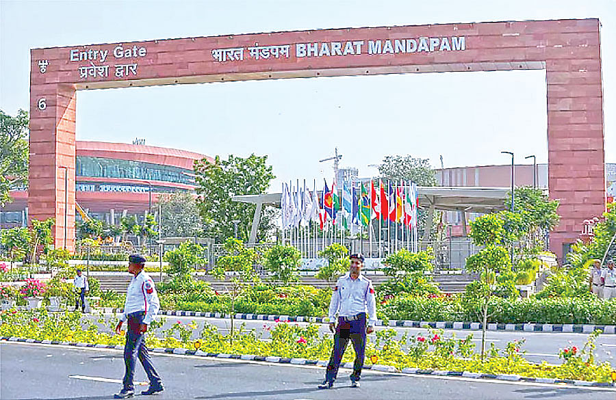 দিল্লিতে সদ্য সমাপ্ত জি-২০ সম্মেলনস্থলের প্রবেশপথ ‘ভারত মণ্ডপম’