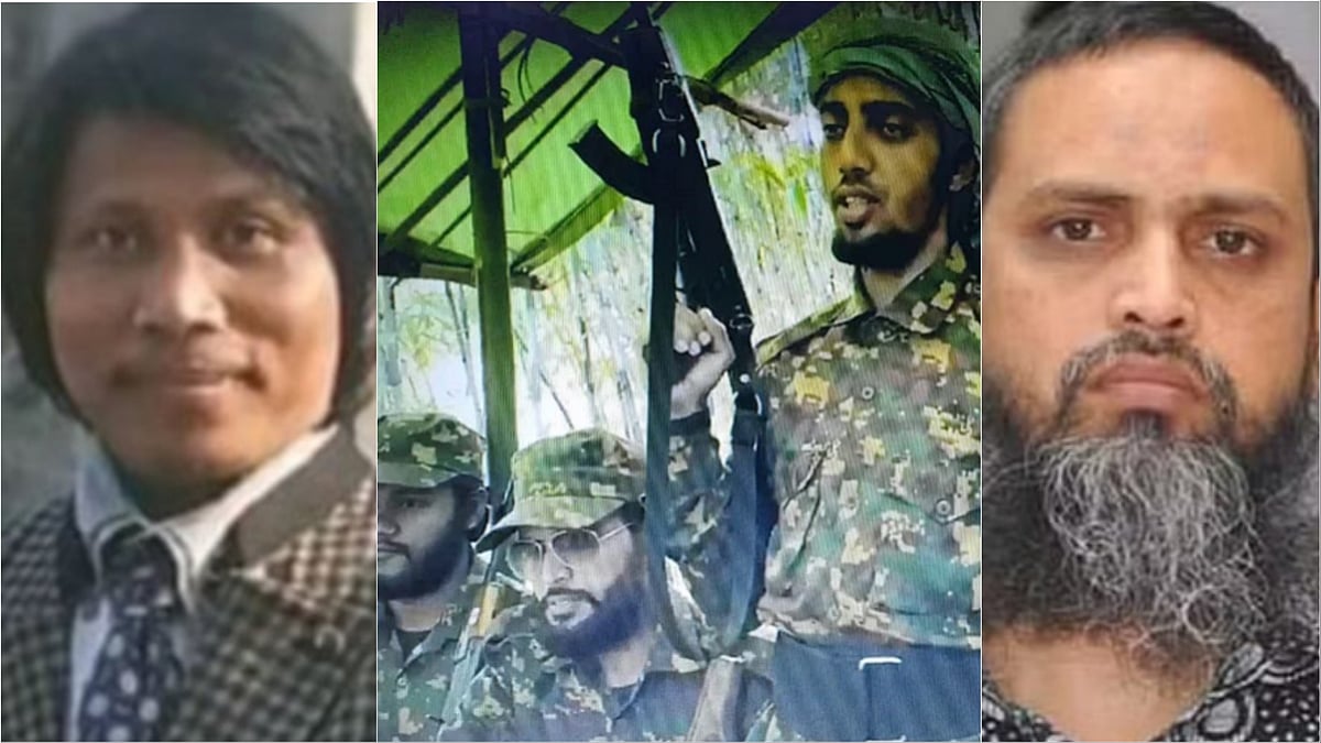 কেএনএফের প্রধান নাথান বম ও জামাতুল আনসার ফিল হিন্দাল শারক্বীয়ার প্রধান উপদেষ্টা  শামিন মাহফুজ