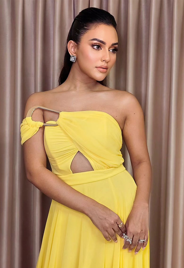 আকর্ষণীয় গাউনে মিম ও নুসরাত