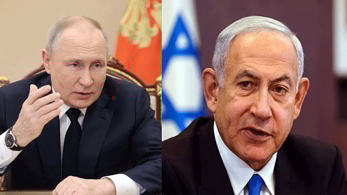 রাশিয়ার প্রেসিডেন্ট ভ্লাদিমির পুতিন ও ইসরায়েলের প্রধানমন্ত্রী বেনিয়ামিন নেতানিয়াহু