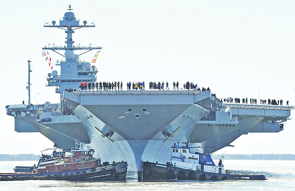 যুক্তরাষ্ট্রের রণতরি ইউএসএস জেরাল্ড আর ফোর্ডকে পূর্ব ভূমধ্যসাগরে রওনা হওয়ার নির্দেশ দেওয়া হয়েছে