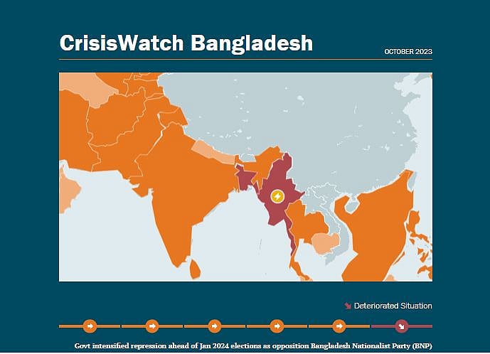 ইন্টারন্যাশনাল ক্রাইসিস গ্রুপের (আইসিজি) প্রতিবেদন থেকে নেওয়া স্ক্রিনশট