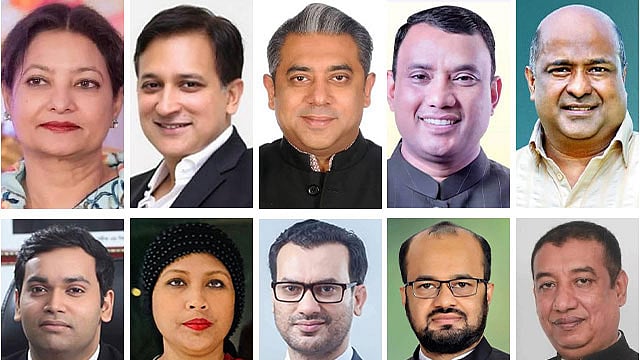  ওপরে বাঁ থেকে শাম্মী আহমেদ, মাহাবুব উর রহমান, রাশেক রহমান, মাজহারুল ইসলাম ও মোহিত উর রহমান; নিচে বাঁ থেকে সুলাইমান সেলিম, রুমানা আলী, গালিবুর রহমান শরীফ, ময়েজ উদ্দিন শরীফ ও এস এম আল মামুন