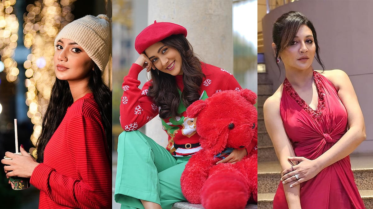 জয়া,মেহজাবীন,সুনেরাহর বড়দিনের সাজ