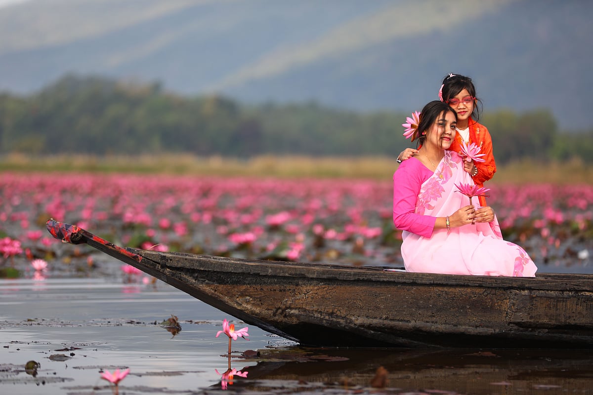 শাপলার বিলে নৌকায় ছবি তুলতে পছন্দ করেন অনেকে