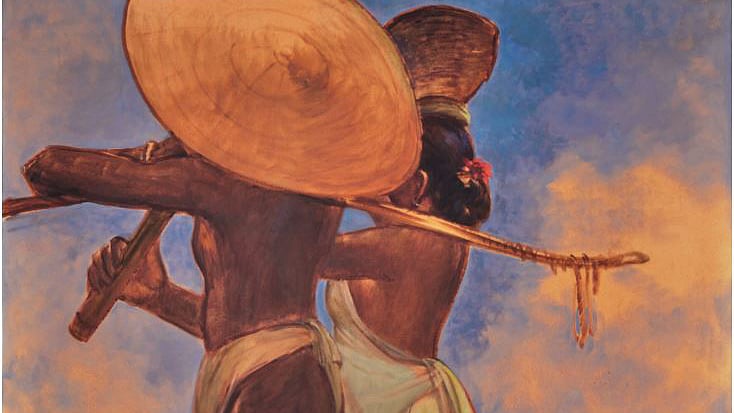 জয়নুল আবেদিনের চিত্রকর্ম ‘সাঁওতাল দম্পতি’