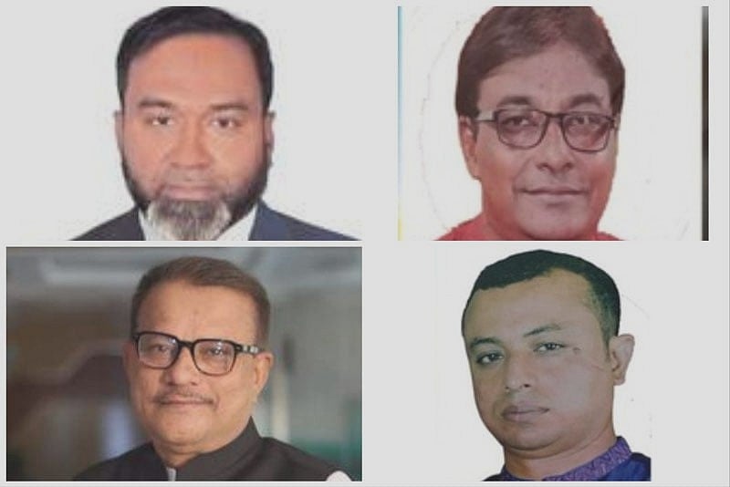 উপরের বাঁ দিক থেকে মাহবুবার রহমান,তছলিম উদ্দিন,আবদুল্লাহ আল মাহমুদ ,মনোয়ারুল ইসলাম