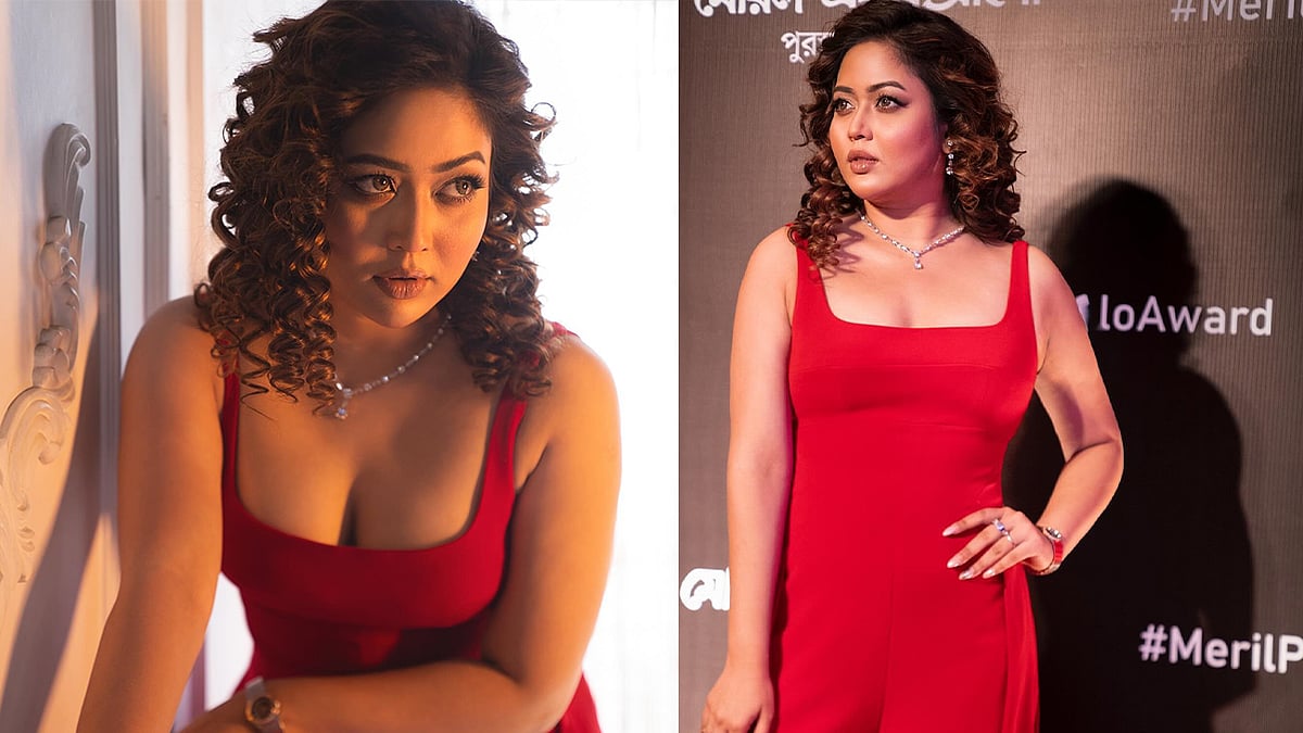 রেড কার্পেটে ভাবনার 'রেড হট' লুক