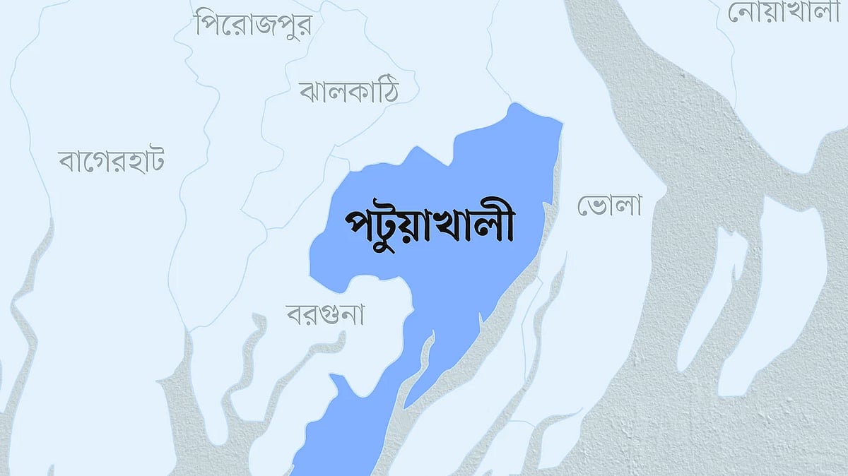 পটুয়াখালী জেলার মানচিত্র