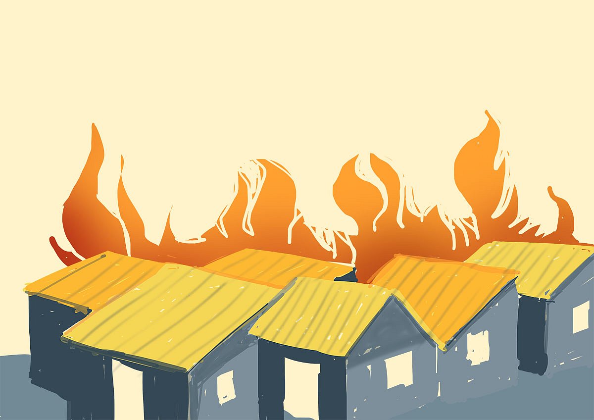 দীঘিনালায় আগুনে পুড়ে গেছে ৩৫ দোকান