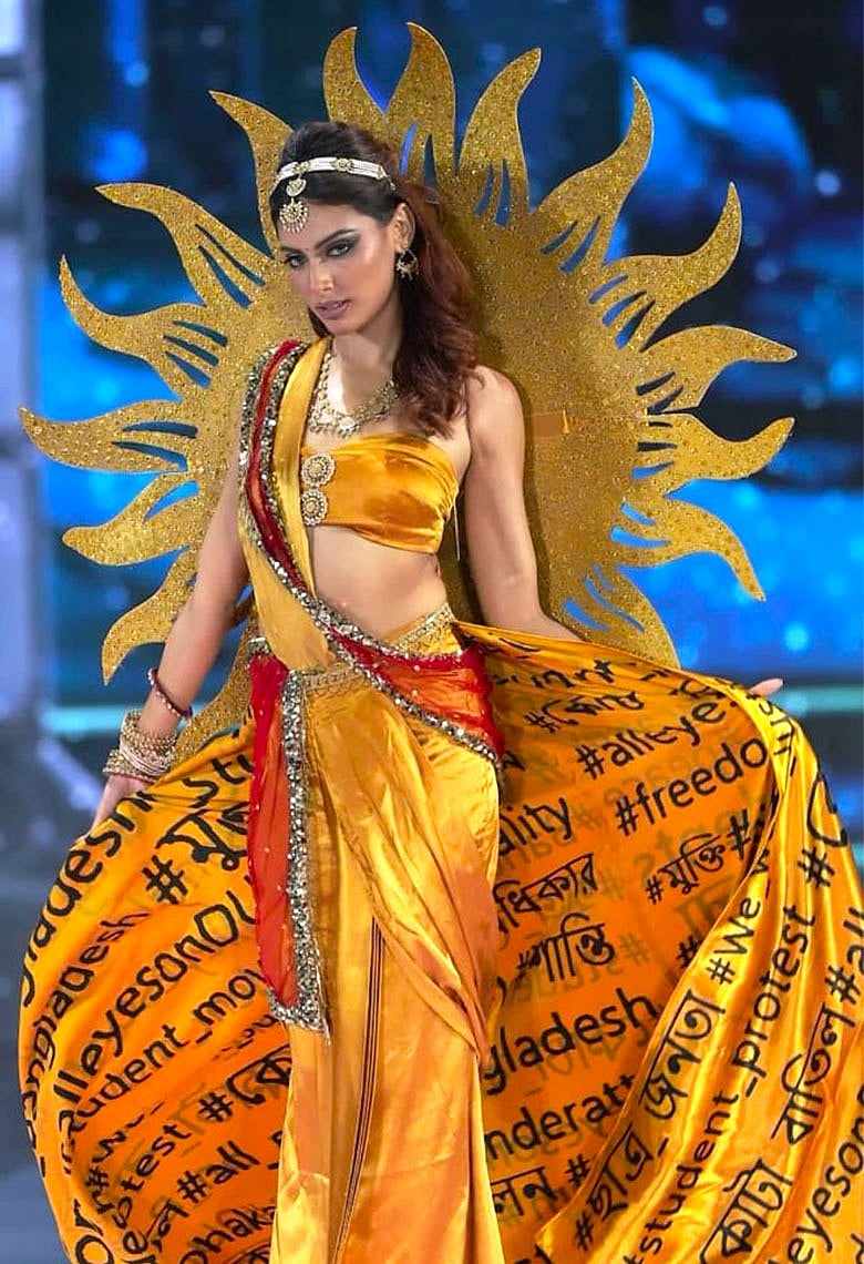 জেসিয়ার আলোচিত ন্যাশনাল কস্টিউমের নেপথ্যে রয়েছেন যে ২০ বছর বয়সী নবীন ডিজাইনার