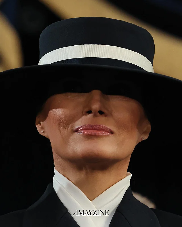 মেলানিয়া ট্রাম্পের এই চোখমুখ ঢেকে রাখা হ্যাট নিয়ে চলছে বিস্তর আলোচনা