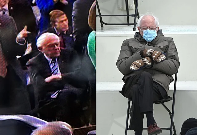 ২০২১ সালের ভাইরাল পোজ রিক্রিয়েট করলেন বর্ষীয়ান রাজনীতিক বার্নি স্যান্ডার্স