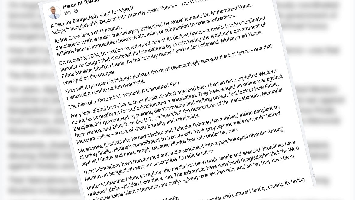 রাষ্ট্রদূত মোহাম্মদ হারুন আল রশিদের ফেসবুক পোস্টের একাংশের স্ক্রিনশট