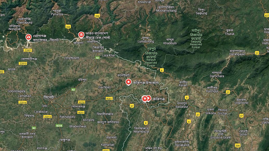 ছবি: উপগ্রহ ম্যাপ থেকে নেওয়া