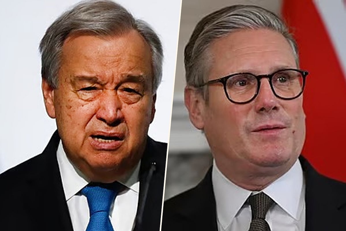 জাতিসংঘ মহাসচিব আন্তোনিও গুতেরেস ও যুক্তরাজ্যের প্রধানমন্ত্রী কিয়ার স্টারমার