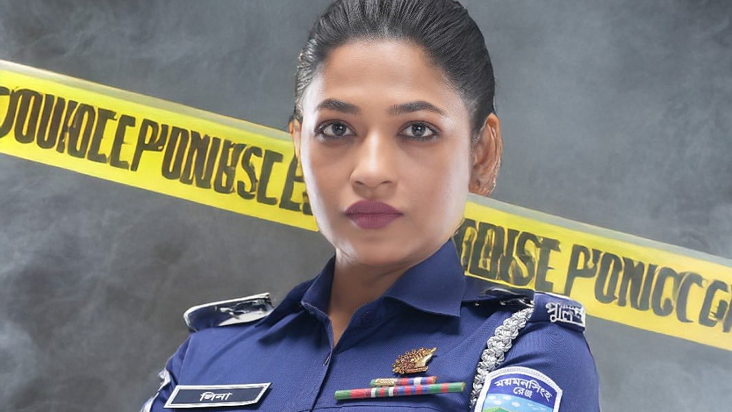 পুলিশ চরিত্রে বাঁধন। ছবি: ফেসবুক থেকে