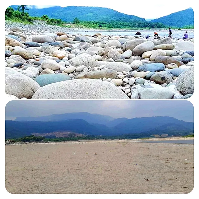 পাথর সরানোর আগের ও পরের সাদাপাথর