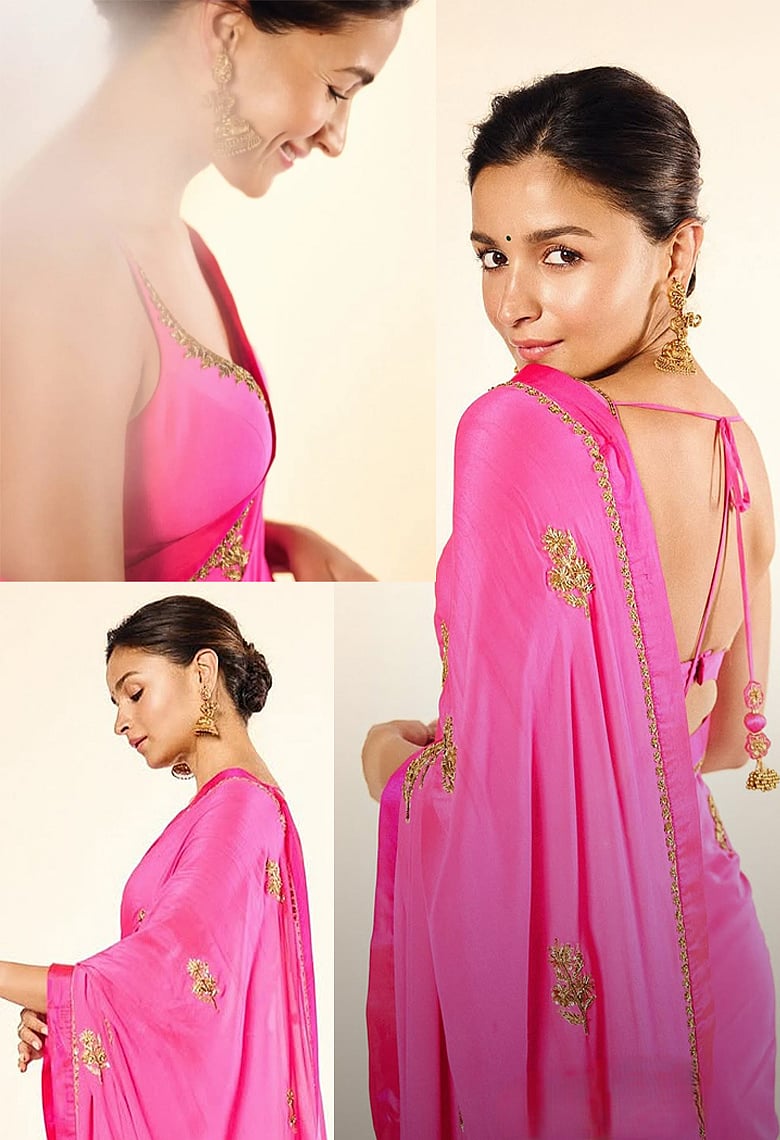 মাসাবার নকশায় আলিয়ার পাটাখা শাড়ি, তৈরিতে সময় লেগেছে ২৭৫ ঘণ্টা