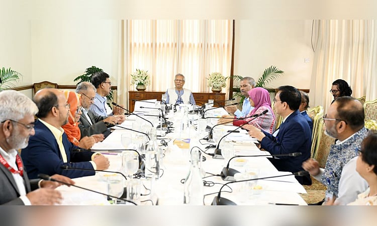 প্রধান উপদেষ্টা মুহাম্মদ ইউনূসের সভাপতিত্বে জাতীয় প্রশিক্ষণ কাউন্সিলের নবম সভা অনুষ্ঠিত হয়েছেছবি: পিআইডি
