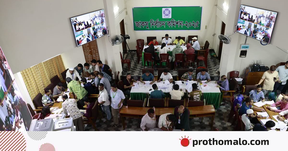 জাকসু নির্বাচন: কেন্দ্রীয় শিক্ষার্থী সংসদের ভোট গণনা চলছে