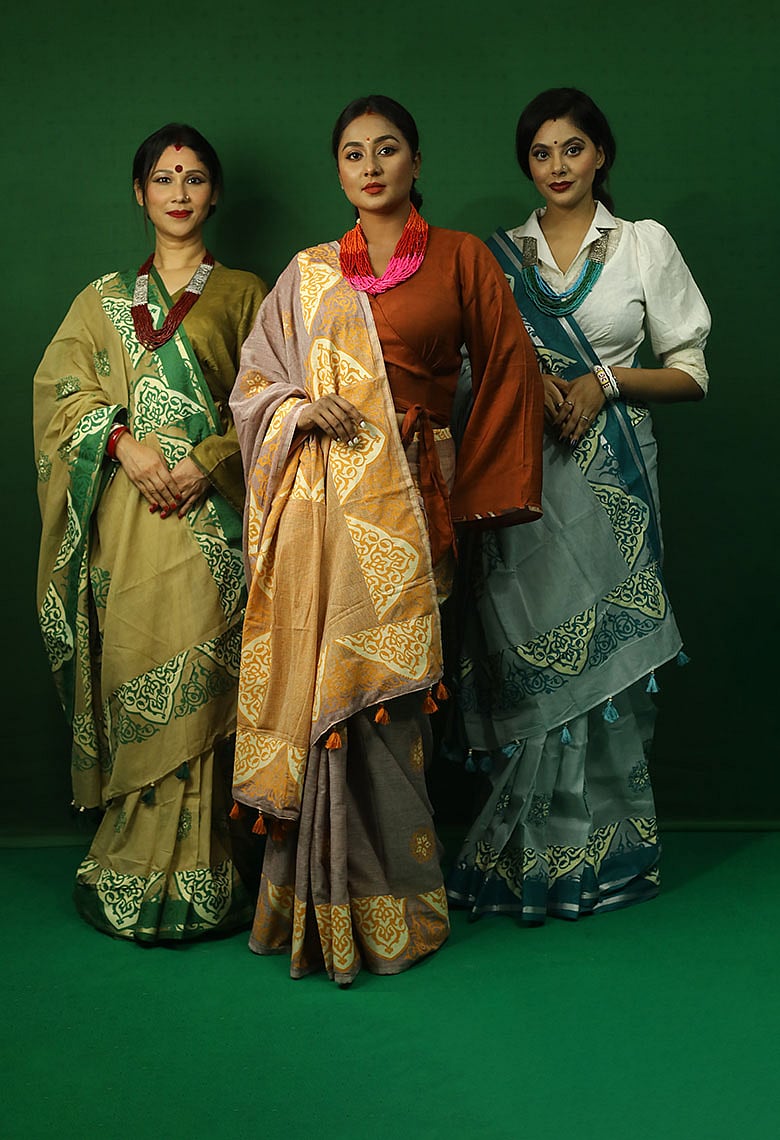 থিমেটিক নকশায় মিতার গল্প–এ রঙ, বয়ন আর পূজার উৎসব