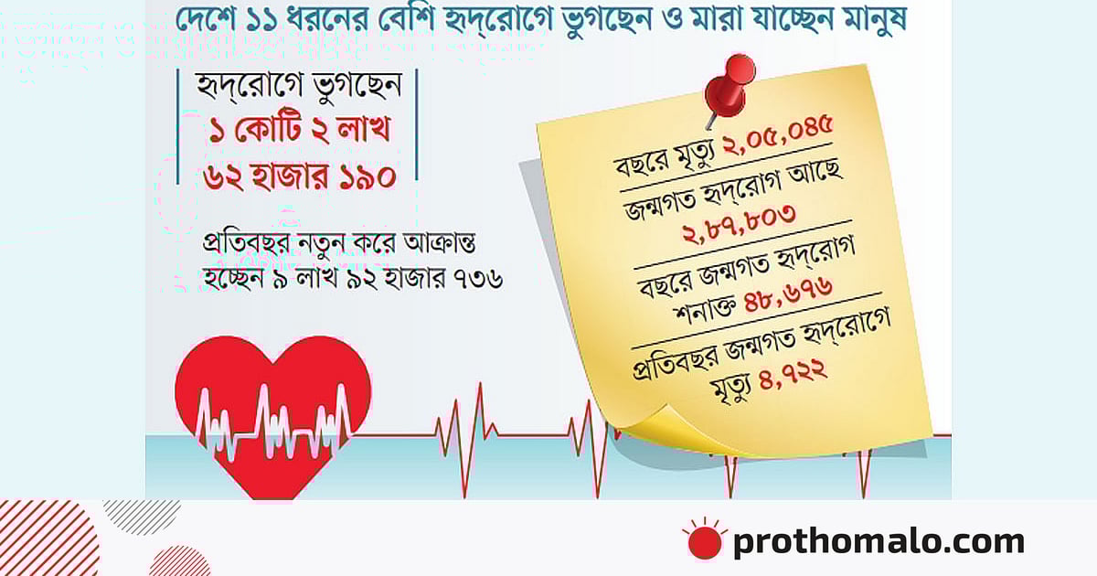 দেশে প্রতিদিন ৫৬২ জন মারা যান হৃদ্রোগে দেশে প্রতিদিন ৫৬২ জন মারা যান হৃদ্রোগে