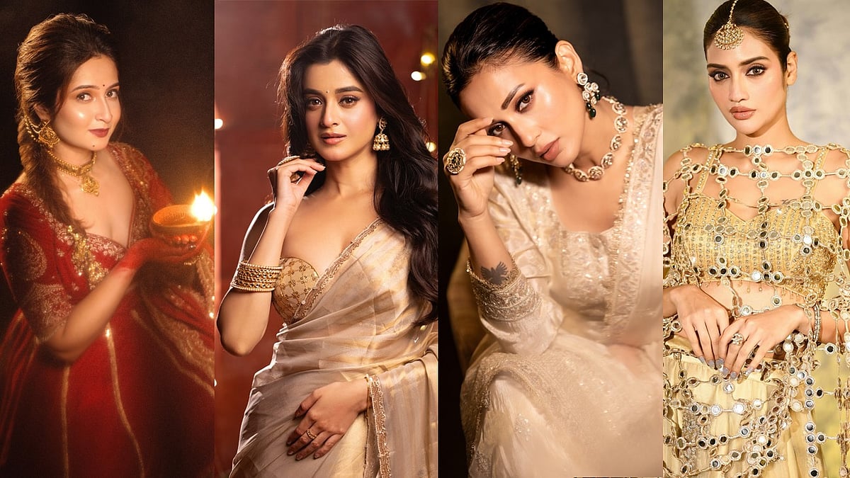 দীপাবলির আলোয় টালি তারকারা ধরা দিলেন এথনিক লুকে