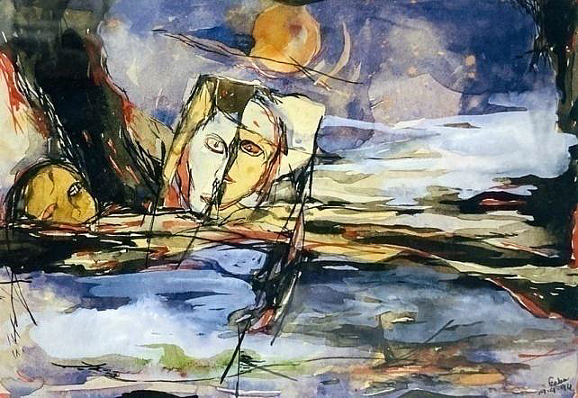 বোর্ডে মিশ্র মাধ্যম। শিল্পী ফারেহা জেবা