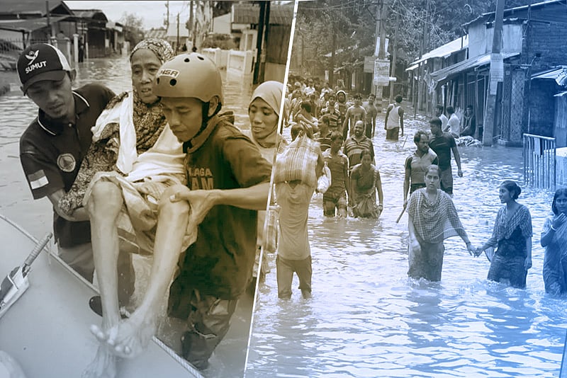 ঝড়-বন্যা–ভূমিধসে ঘরহারা লাখো মানুষ, ত্রাণের জন্য অপেক্ষা