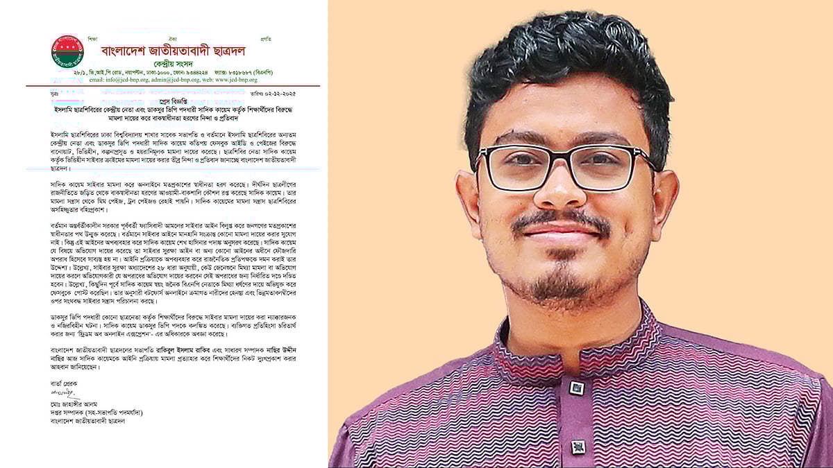সাদিক কায়েম ডাকসুর ভিপি পদকে কলঙ্কিত করেছেন: ছাত্রদল