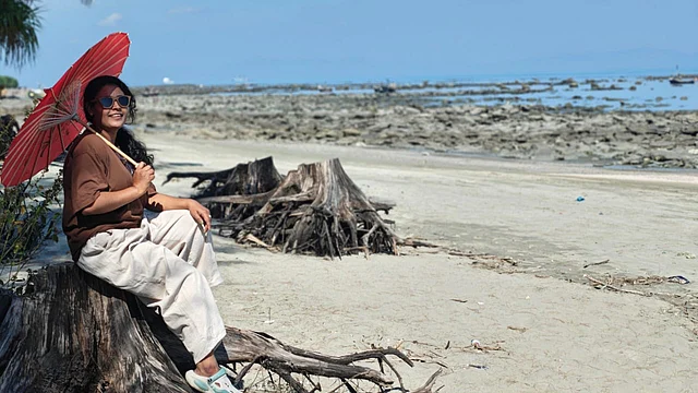 বিচ আমব্রেলা হাতে এমন একটা স্মরণীয় ছবি তুলে না রাখলে কি হয়!