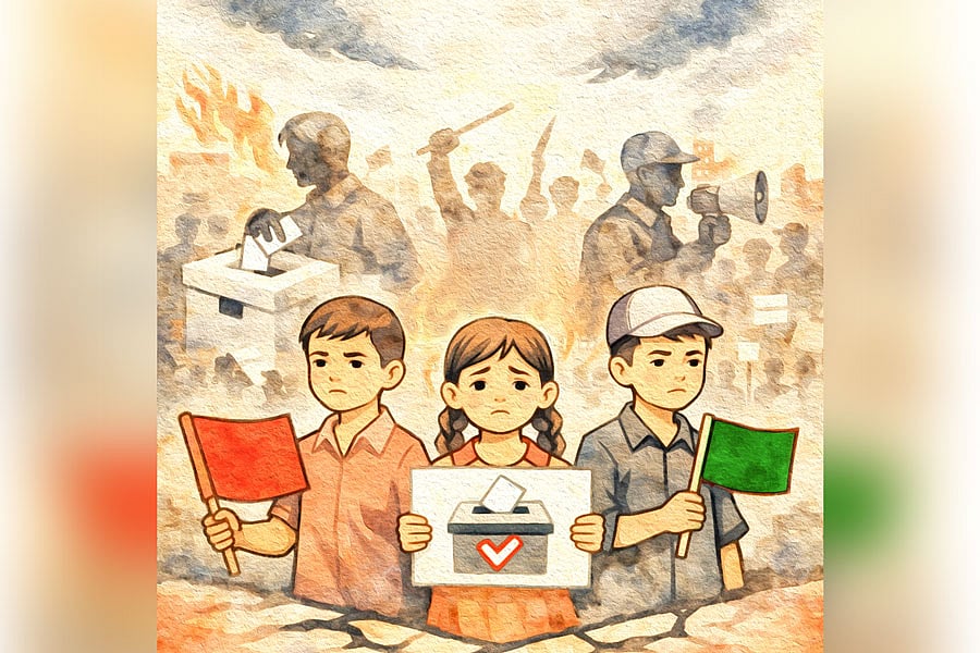 নির্বাচনের ‘আগুনে’ শিশুদের ‘পোড়াবেন’ না