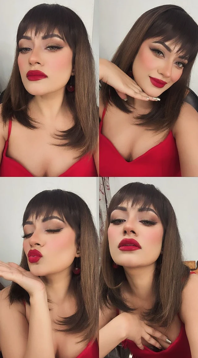 লাল ট্যাংক টপে, লাল ঠোঁটে আকর্ষণ ছড়াচ্ছেন মন্দিরা চক্রবর্তী