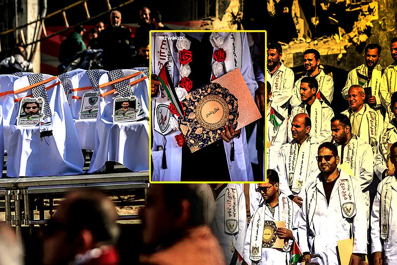 হাসপাতাল নেই, ধ্বংসস্তূপের মধ্যেই সনদ নিলেন ১৬৮ ফিলিস্তিনি চিকিৎসক