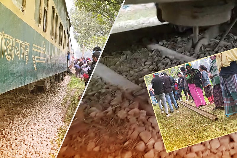 গভীর রাতে রেললাইন খুলে ফেলল দুর্বৃত্তরা, ট্রেন লাইনচ্যুত