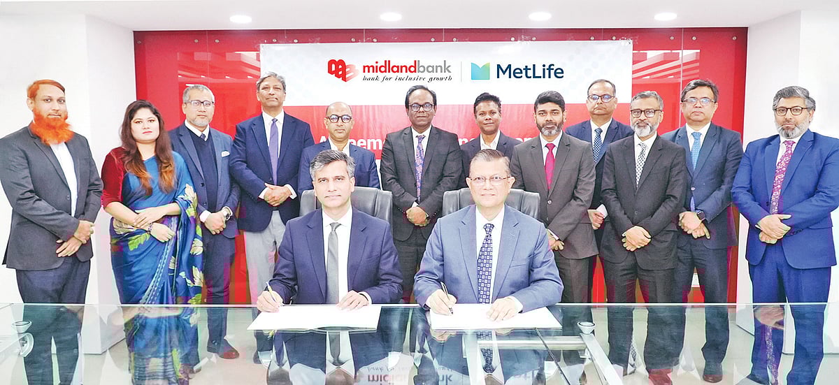 মিডল্যান্ড ব্যাংককে বিমা–সুবিধা দেবে মেটলাইফ 