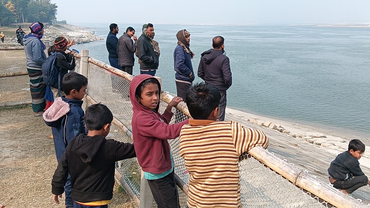 রাজবাড়ীতে পদ্মায় কুমির দেখতে মানুষের ভিড়, বন বিভাগের সতর্কতা