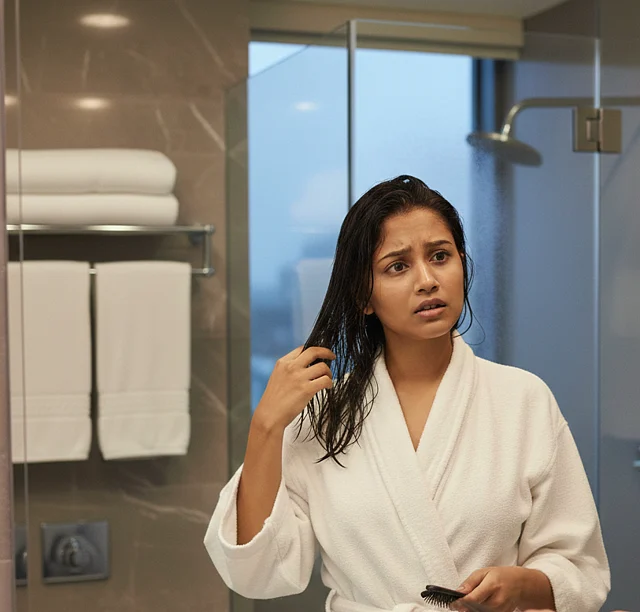 বেশি গরম পানি ব্যবহার করলে চুলের আগা ফেটে যায় ও চুলের ভঙ্গুরতা বেড়ে যায়