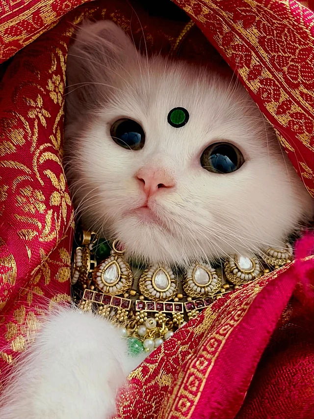 কনের সাজে কী মিষ্টি লাগছে এই মার্জারসুন্দরীকে!